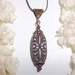 Boho Necklace Blue & Copper Statement Big NWT 6531